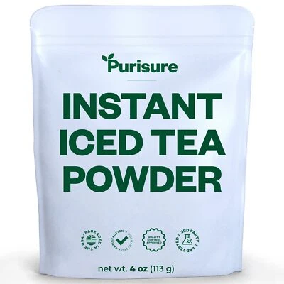 Purisure All-Natural Instant Iced Tea Powder 4oz, Black Tea Extract 192 Servings