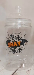 Personalised Halloween 500ml Plastic Retro Style Sweet Treat Jar #2 - Picture 1 of 2