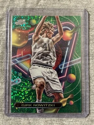 2023/24 Topps Chrome Cosmic Dirk Nowitzki Green Space Dust Refractor /75 - Image 1 of 2