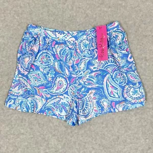 Lilly Pulitzer Shorts Girls XL Ygritte Pull On Zanzibar Blue Fish Kiss Beach NWT - Picture 1 of 12