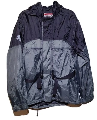 FirstGear Scotchlite reflecitve hide a hood Motorcycle Jacket Coat mens Large - Image 1 of 4