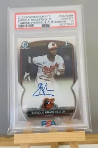 2023 Bowman Chrome Draft ENRIQUE BRADFIELD Jr 1st Auto PSA 10 - Picture 1 of 2