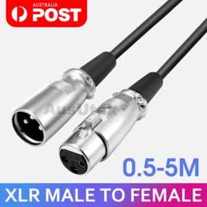 0.5M-5M Balanced Microphone Cable XLR Patch Lead Male to Female Extension Mic AU - Picture 1 of 11