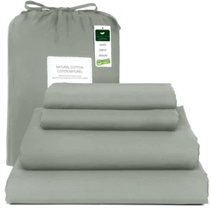100% Cotton 4 Piece Bed Sheets Set Queen King Size With Pillowcases -Deep Pocket - Picture 1 of 72