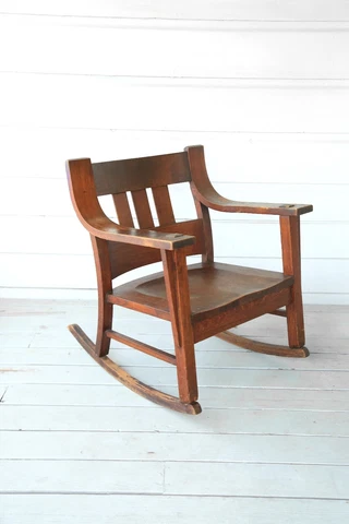 Antique Vintage Arts and Crafts Mission L & JG Stickley oak rocking chair Cover