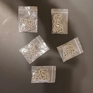 Cadena de cuello con cuentas de eslabones de bola de 30" plateada insignia de policía porta identificación etiquetas de perro identificaciones - Imagen 1 de 3