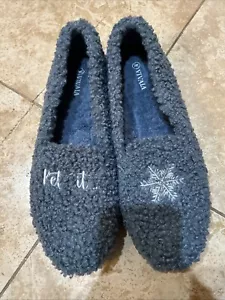 Vivaia Blue Fuzzy "Let it snow" Flats Size 43 - Picture 1 of 9