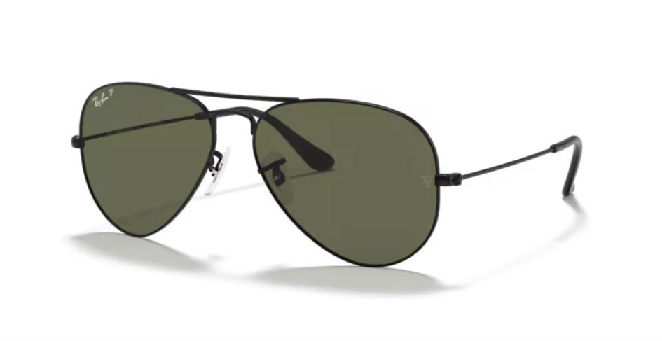 Ray Ban 3025 Aviator - 002/58 - Occhiali da Sole - Nero/Verde G-15 Polarizzato - Immagine 1 di 1