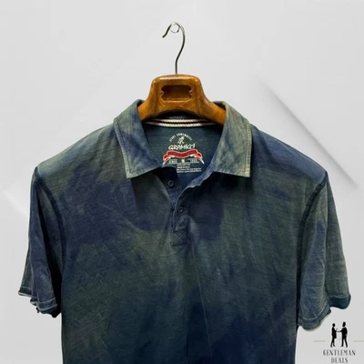 Gramicci Polo Mens M Blue Tie Dye Short Sleeve Cotton Lightweight Golf 21.5x29 - Image 1 of 4