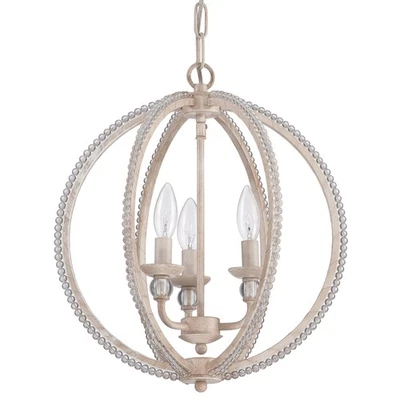 Araña globo transparente de 3 luces de 1 nivel Craftmade 1043 - 15 pulgadas de ancho Foto 1 de 4