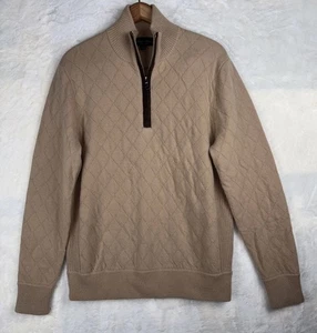 Brooks Brothers Men Sweater M Merino Wool/Cashmere Quarter Zip Old Money Luxury - Picture 1 of 17