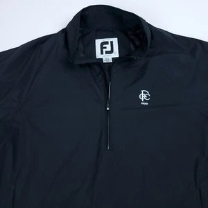 LARGE Dryjoys FootJoy Tour Collection Windshirt S/S Jacket 1/2 ZIP GOLF Black - Picture 1 of 6