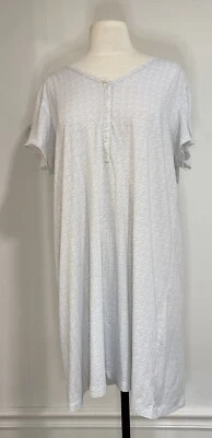 Camisón largo vintage Aria para mujer talla L azul floral encaje ribete ropa para dormir Foto 1 de 4