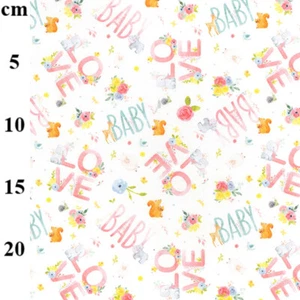 100% Cotton Fabric Rose and Hubble Baby Love Boy Girls Pink Blue 60" Wide - Picture 1 of 1