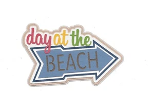 PREMADE SCRAPBOOK PAPER PIECING-FOR LAYOUT-LAKE-OCEAN-TITLE-DAY AT THE BEACH - Picture 1 of 1