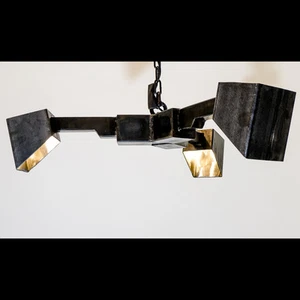 Vandard #102 | Hängelampe aus Stahl | brüniert im RAW Design von LICHTfunken - Bild 1 von 4