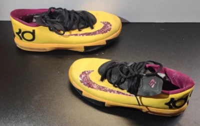Nike KD Peanut Butter Jelly Kids Size 5Y Purple Yellow Orange 599477-801 FLAWS - Image 1 of 4