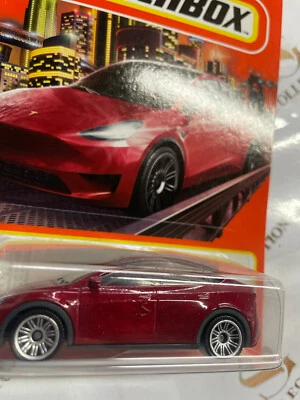 Matchbox Tesla Model Y Red Mattel 70 Years Error Paint Overspray - Image 1 of 4