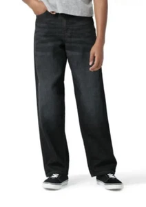 Wrangler Boy’s Black Loose Fit Denim Jeans Size 14 Adjustable Waist - Picture 1 of 9