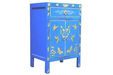 Nachtschrank chinesisch  Möbel Nachttisch kl. Schrank blau Schmetterlinge