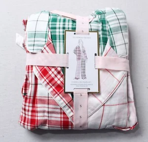 Victoria's Secret Women's Flannel Long Pajama Set EJ3 Multicolor Small NWT - Picture 1 of 3