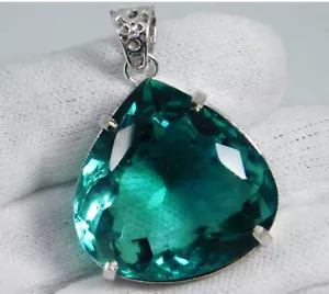 Certified, Natural 113.50 Ct Excellent Blue Aquamarine Pendant Pear Cut Gemstone - Picture 1 of 9