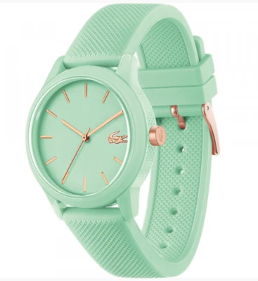 LACOSTE L12.12 2001227 MINT GREEN TR90 CASE SILICONE STRAP LADIES WATCH 36 MM - Image 1 of 4