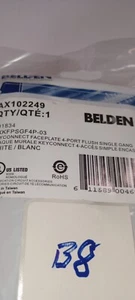 LOT OF 8  Belden AX102249 Keyconnect Faceplate 4-Port Flush Single Gang White - Afbeelding 1 van 4