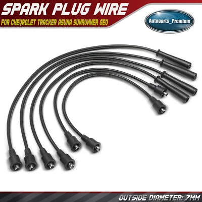 Комплект из 6 проводов свечей зажигания для Chevrolet Tracker Asuna Sunrunner Geo Pontiac Suzuki - Изображение 1 из 4