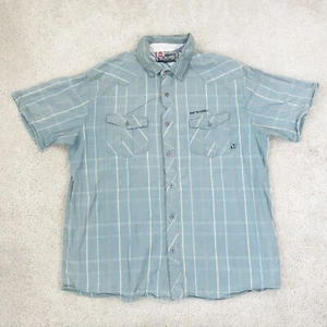 Animal Shirt Mens Extra Large Surf Skate Plaid Button Up Y2K Check Outdoors - Picture 1 of 12