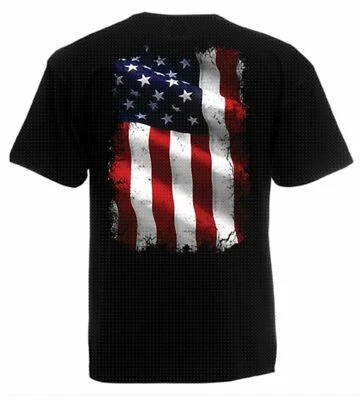 Camisa Bandera de Estados Unidos Espalda Envejecida Estrellas de Estados Unidos Bandera De Colección Motociclista V8 Hot Rod Coche de Estados Unidos Foto 1 de 2