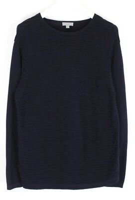 COS Jumper Men's MEDIUM Pullover Cotton Knitted Crew Neck Dark Blue - Image 1 of 4