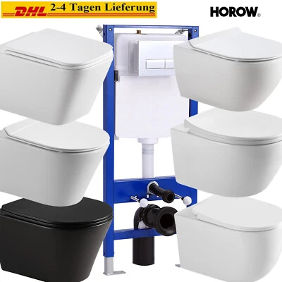 Spülrandloses Wand-WC Hängend Elegante Hänge toilette Rimless Toilette Design-WC - Bild 1 von 4