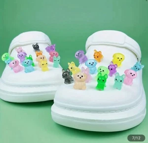 9pcs Glow In The Dark French Bulldogs For Croc Accessories Shoe Jewelry - Picture 1 of 4