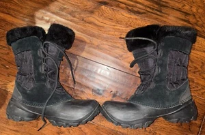 Columbia Black Fur Women’s Snow Boots Size 7 - Picture 1 of 6