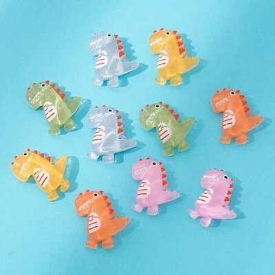 20 enfeites de cabochões fofos de dinossauro de cristal de resina de cor mista - Imagem 1 de 4