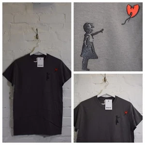 Actual Fact Hip Hop "W" x Banksy Street Art Charcoal Tee T-shirt - Picture 1 of 4