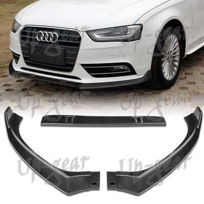 Kit de labio divisor parachoques delantero aspecto carbono para Audi A4 Quattro 2013-2016 Foto 1 de 4