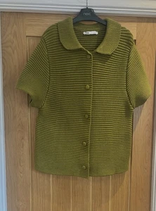 Knitted Shortsleeve Jacket /Cardigan Top From Zara Size XL - Picture 1 of 2