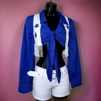 Nuevo L Dallas Vaquero Animadora Disfraz Conjunto Conjunto Fútbol Halloween Texas NFL Foto 1 de 4