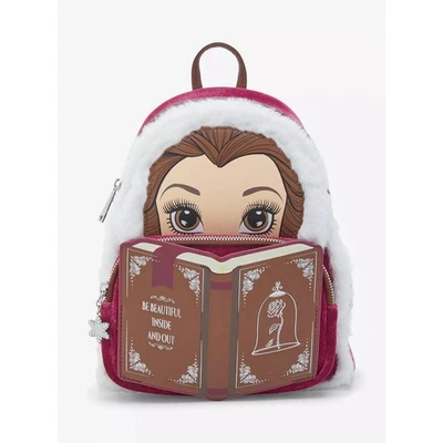 Mini mochila Loungefly Disney La Bella y la Bestia Bella Winter Wear libro de cuentos Foto 1 de 4