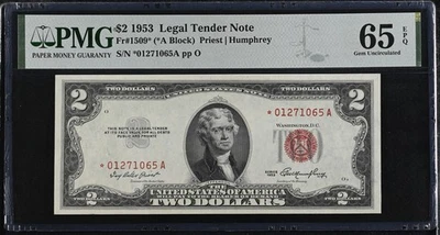 1953 $2 Legal Tender Note Fr-1509* PMG65 Gem EPQ - Image 1 of 2
