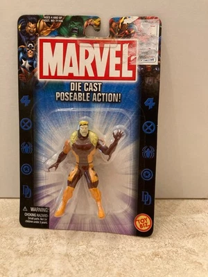 Figura de acción de colección 2002 Marvel Sabertooth Die Cast Posable ToyBiz NUEVO Foto 1 de 2