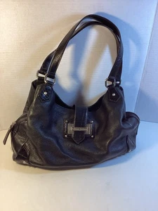 Etienne Aigner Vintage große Leder Hobo Handtasche Geldbeutel schwarz Doppelriemen Reißverschluss - Bild 1 von 10