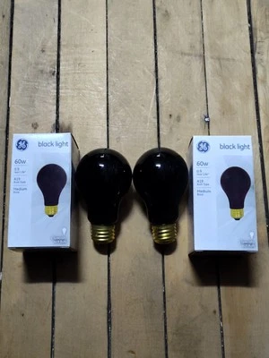 x2 GE Blacklight 60Watt Light Bulbs A19 Medium Base - Image 1 of 4