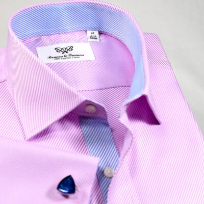 Promotion SALES Elegant Pink Twill Double Ply 80's Fine Wevon Formal Shirts - Image 1 of 4