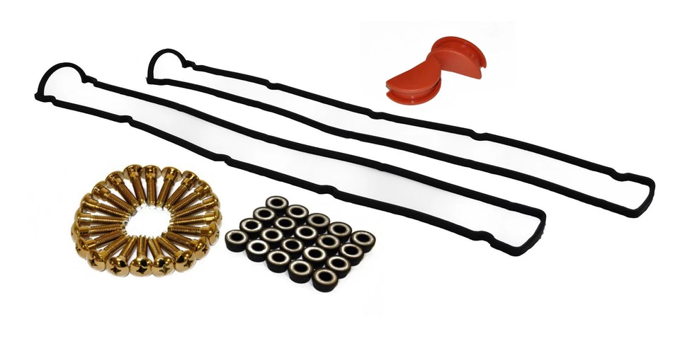 Gold Rocker Cover Bolts Washers Bungs And Rocker Gasket Skyline RB20 RB25 RB26 - Image 1 of 1