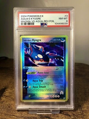 2004 Pokemon TCG EX Team Magma Vs Aqua Kyogre Reverse Holo 3/95 PSA 8 - Image 1 of 2