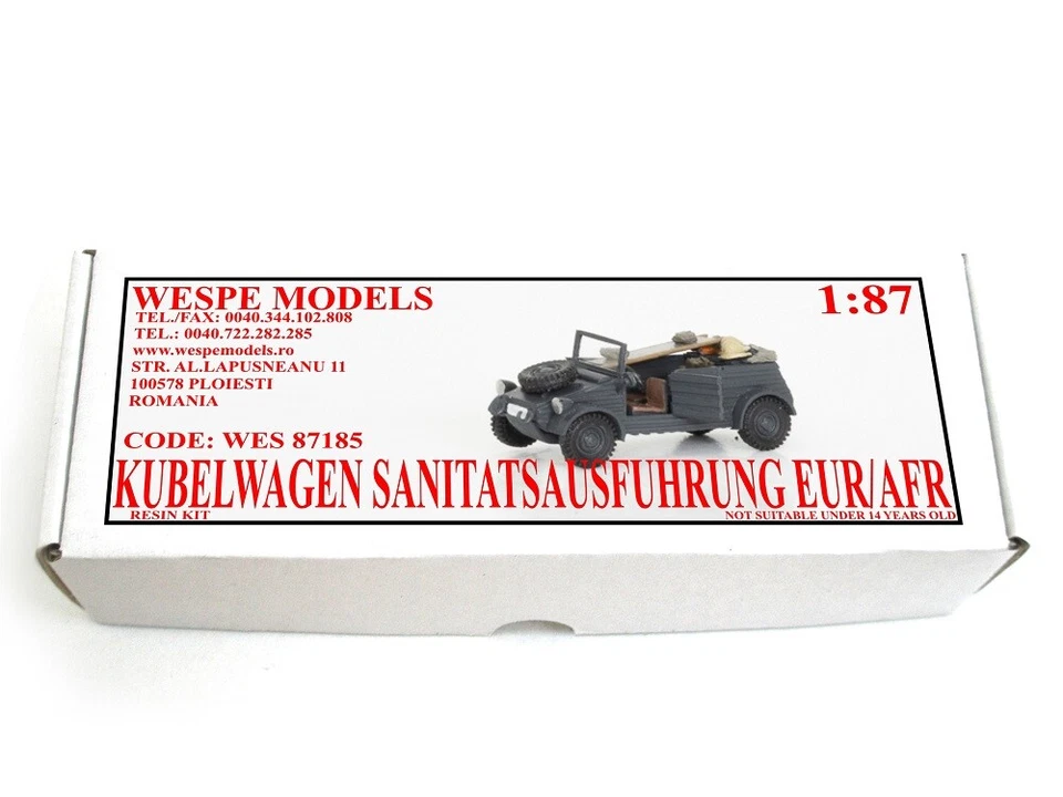 1:87  VW Kubelwagen Sanit�ts Ausfuhrung WW2 EUR/AFR Wespe resin kit 87185 - Image 1 of 1