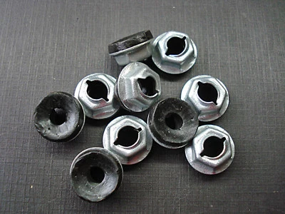 10 GM Oldsmobile 1/4" emblem script name plate letter thread cutting sealer nuts - Image 1 of 4